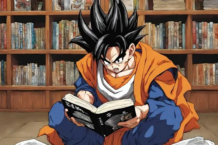 goku lendo manga